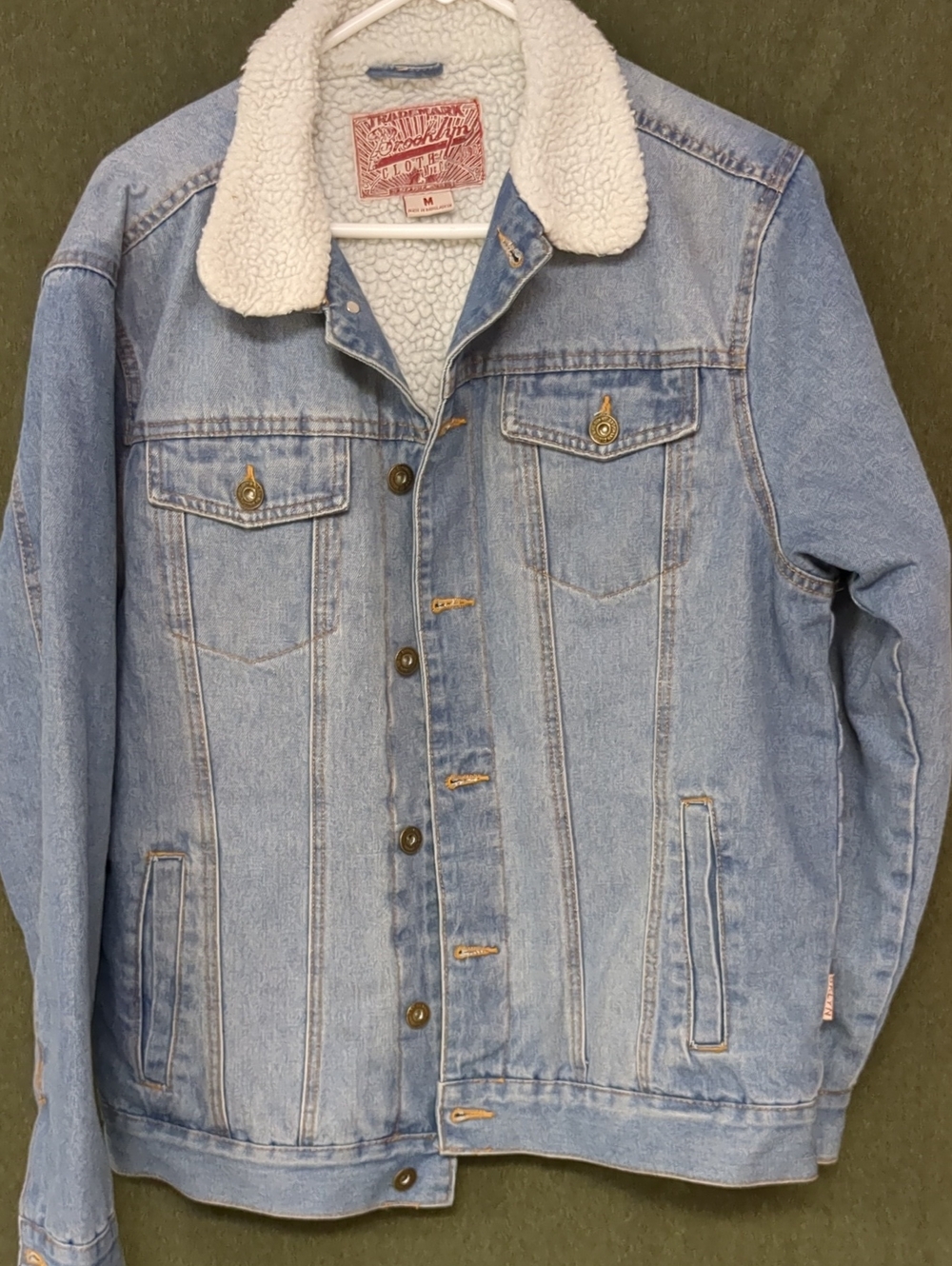 Urban Outfitters Sherpa Lined Denim Jacket Blue Medium Like New